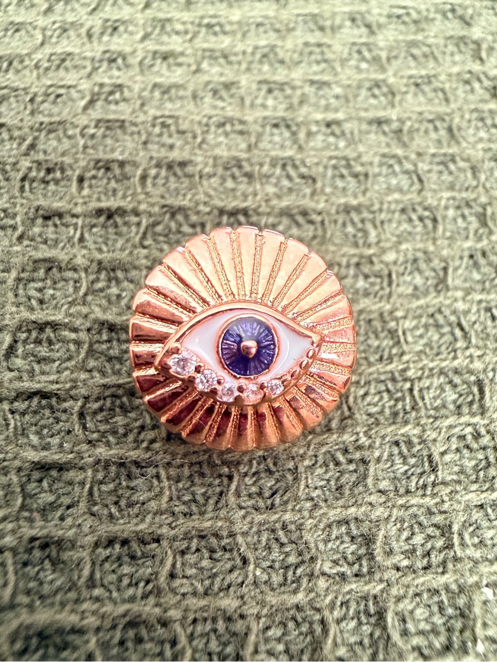 Pandora Sparkling All-Seeing Eye Charm | Rose Gold Plated | Blue Enamel & CZ
